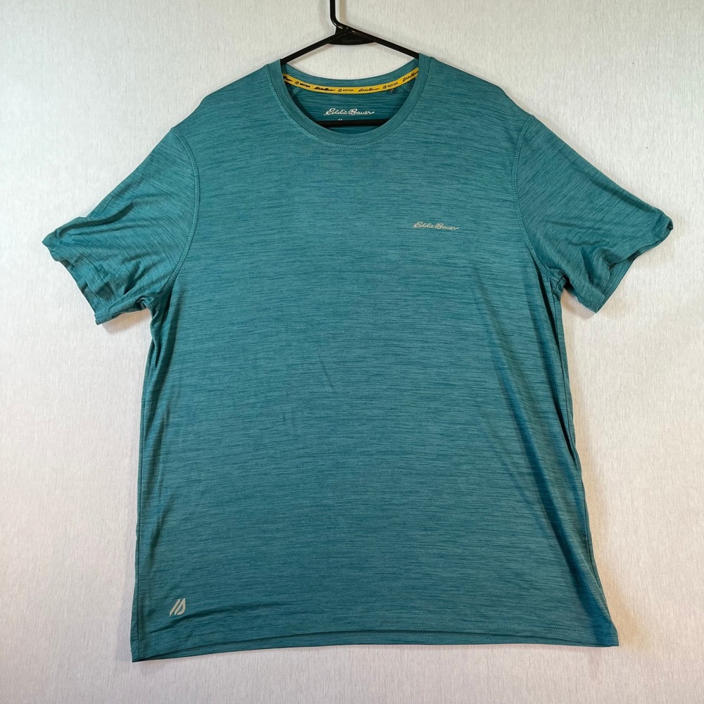 Eddie Bauer Motion Resolution T Shirt Mens Large Teal Heather EA12KT007 Active